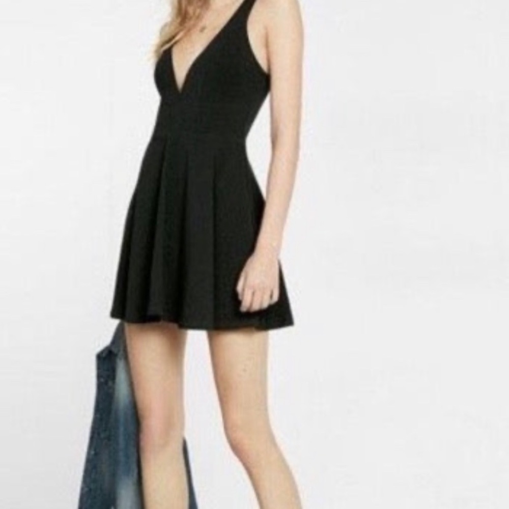 Express skater deep V party dress